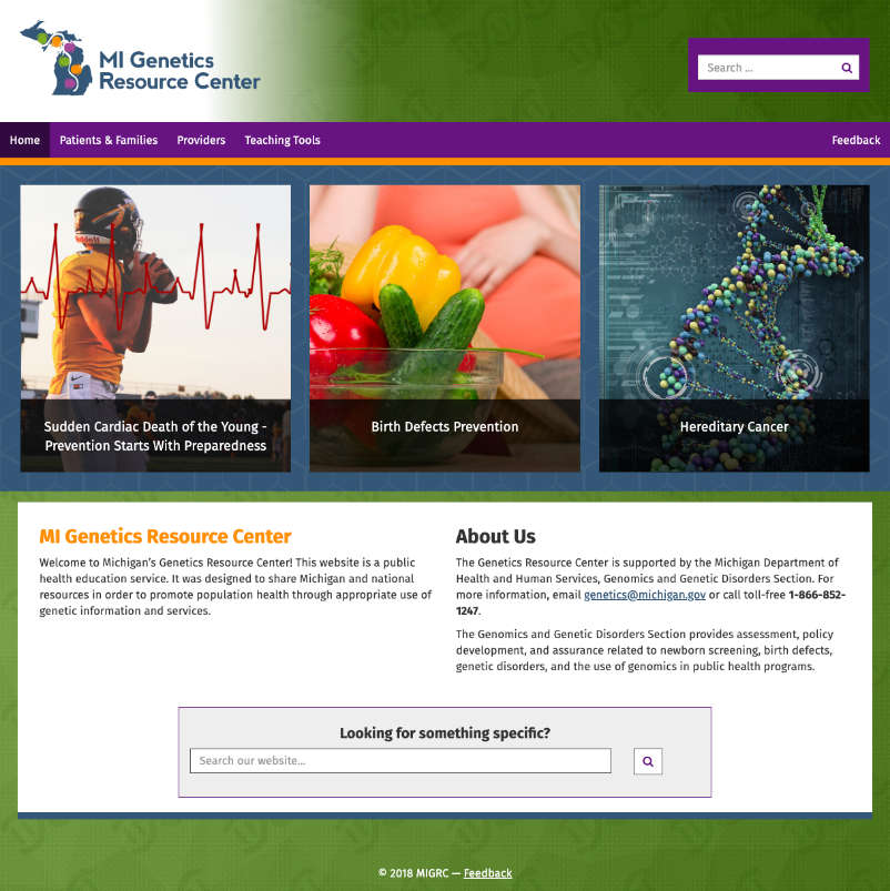 Michigan Genetics Resource Center website
